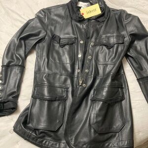 Jakett black leather jacket